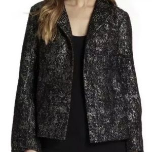 Eileen fisher metallic open blazer jacket black